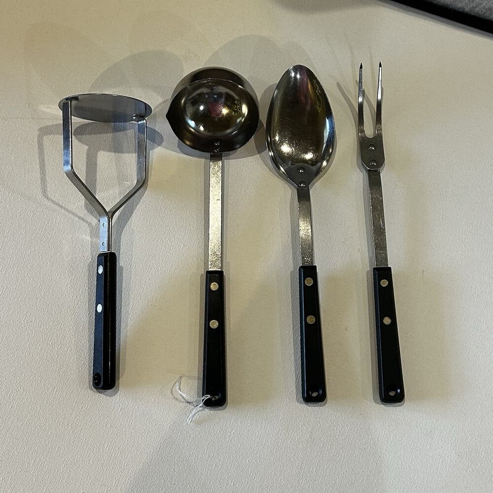 Vintage Ekco Forge Stainless Vanadium Cooking Utensils Lot 4 Pc